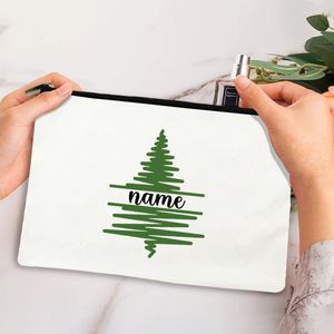Cosmetic Bags Christmas Customized Name Print Makeup Bag Organizer Wash Storage Pouch Wedding Party Bride Gifts