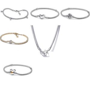 Women holiday gift charms bracelets fashion party necklace designer jewelry DIY fit Pandora bracelet 100th anniversary celebration mouse love chain