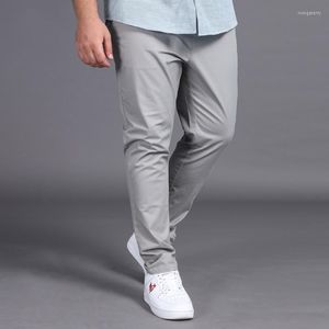 Męskie spodnie 2023 Letnie cienkie spodnie Mężczyźni tłuste duże podwórko luźne długie spodnie Biznes mikroelastyczny wysoki talia stała kolorowy ubranie męskie
