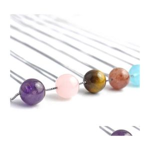 Pendant Necklaces Natural Stone Necklaces10Mm Stberry Quartz Tiger Eye Amethysts Energy Healing Women Jewelry Drop Delivery Pendants Dhuck