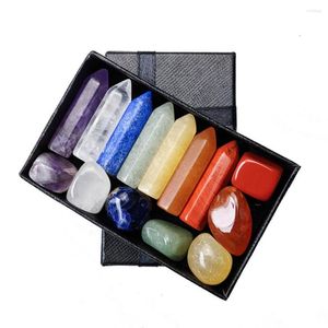 Decorative Figurines Quartz Clear Meditation Stones Healing Crystal Wands For Home Natural Box Energy Ore Mineral Crafts Case Set