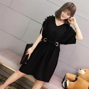 Party Dresses Women's Clothing Off-Shoulder Dress Elegant Summer Style Fat Casual Loose Young Girl Office Lady Korean Japan 2023 Fashion