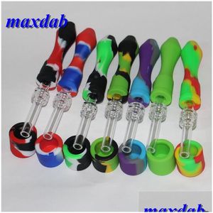 Rökpipor Colorf Pipe -kit med 10 mm titan Tip Nail Sil Caps Oil Rigs koncentrat Sile Dab St Drop Delivery Home Garden HouseH DHG6N