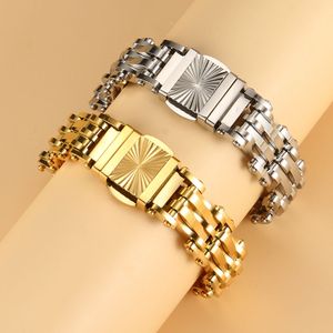 Titanium Steel Bracelets Motorcycle Chains Hiphop Personality Punk Men High Quality Real Gold-plated Jewelry Giftware