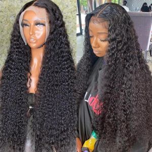 Luvin 30 32 -calowy fala głębokiej 13x4 koronkowa peruka przednia 180% kręconej wody wchylają się 13x6 Human Humn Hair dla czarnych kobiet