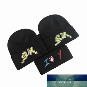 All-match Knitted Hats Wave Cap Letter Embroidery Bend Fashion Skullcap Caps Male Hip Hop Travel Punk