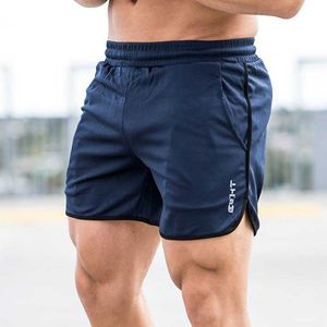 Men's Shorts 2021 New Summer Brand Running Shorts Sports Jogging Shorts Quickdrying Gym Men's Singlelayer Navy Blue Slim Casual Shorts Z0216