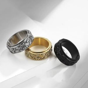 Advanced Vintage God's Eye Ring Men's Personality Single Aggressive Street Hip Hop Trend Accessori moda in acciaio al titanio