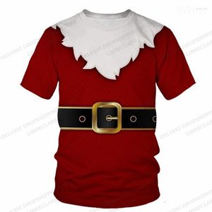 Camisetas masculinas Camisa de Papai Noel Menino Mulheres Moda T-shirts Crianças Hip Hop Tops Tees Feliz Natal 3D Camiseta Camiseta Camiseta Camiseta Garotos