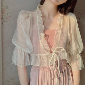 Damenjacken Frauen Sommer Weiß Aprikosen Chiffon Achselzucken Bolero Spitze Braut Cape Elegante Wraps Strand Schal Dünne OutwearDamen