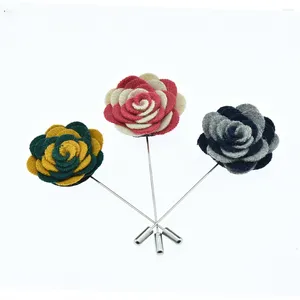 Brooches Lapel Flower Pin Rose Handmade Boutonniere Men's Brooch Pins 32 Color Wedding Suit Dress Tuxedo Corsage Fashionable Accessories