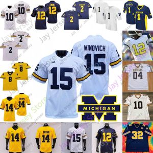 Michigan Fußballtrikots Fußballtrikots Wolverines Fußballtrikot NCAA College Glasgow Karan Higdon Chris Evans Tru Wilson Peoples-Jones