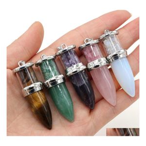 Charms Doğal Taş Şekli Çakra Sarkaç Kolye Gül Kuvars Şifa Reiki Kristal Diy Kolye Kadınlar Için Bulma Sport1 Damla Deliv Dhtms