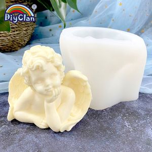 Candele 3D Angelo Bambino Modello Stampo in silicone Candela fatta a mano fai-da-te Sapone Resina Stampo in gesso Strumenti di decorazione per auto a casa per la cottura in cucina 230217