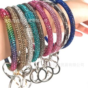 Bangle fofa colorida pulseira de shiestone key anel unissex charme de keychain arco de pulseira de ilhó de keyring acessórios de moda