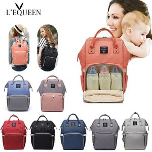 DIAPER Väskor Lequeen Fashion Mummy Maternity Nappy Large Capacity Travel Backpack Nursing for Baby Care Womens 230217