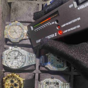Наручительные часы MQ62 Высококачественные модные ледяные часы -запястья роскошные круглые лаборатории выращенные часы Hip Hip Hop Rapper Watcfor Men Hbqu