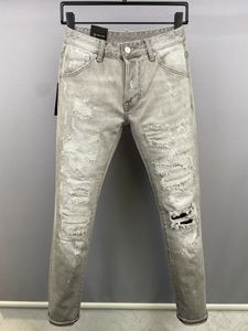 Herren-Jeans, schmale Passform, dehnbarer, grau gewaschener Denim, Vintage-Jeans, Designer-Jeanshose, graue Distressed-Jeans, coole Guy-Jeans