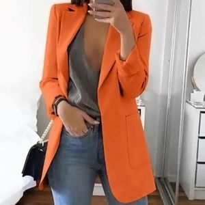 Women's Suits Formal Suit Jacket Long Sleeve Coat For Women Slim Cardigan Solid Open Front Pockets Elegant Lapel Temperament Jackets