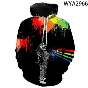 Mens Hoodies Sweatshirts Fashion Street Hipster Rainbow Doodle Men Clothing 3D Printing European och American Large Size Par Hooded Sweater Pullover 230216