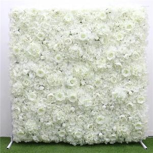 Party Decoration White Rose Artificial Flowers Wall For Home Birthday Backdrop Anniversaire Celebration Wedding Customized
