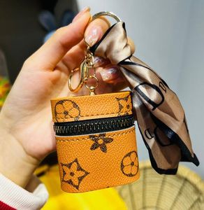 11 スタイル口紅バッグキーホルダーレターシルクスカーフキーチェーンリングファッションデザイン PU レザー小銭入れケースペンダントキーリングチャームジュエリー男性女性ギフト