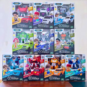 Action Toy Figures Color Box Tobot Deformation Car Action Figure MINI X Adventure Z Korea Anime Cartoon Tobot Brothers Warrior Vehicle Child Gifts 230217