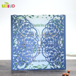 Greeting Cards 50set Inc166 Hollow Laser Cut Wedding Invitations Card Personalized Custom With Ribbon Envelope Delicate Carved