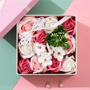 Decorative Flowers Valentine's Day Mini Foam Rose Artificial Flower Bouquet Multicolor Wedding Decoration Scrapbooking Fake