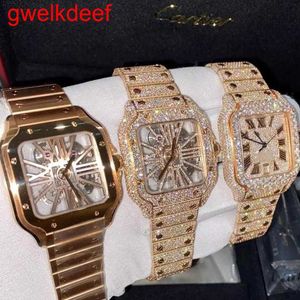 Armbandsur Luxury Custom Bling Iced Out Watches White Gold Plated Moiss Anite Diamond Watchess 5a High Quality Replication Mechanical 36Jo GNH452