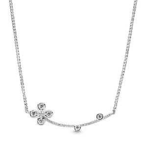 Sparkling Clover Wedding Necklaces with Original Box for Pandora 925 Sterling Silver CZ Diamond Jewelry For Women Girlfriend Gift designer Engagement Necklace Set