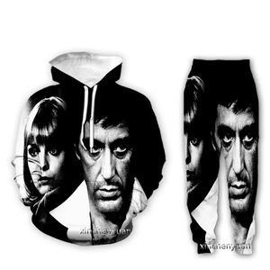 3D Print Scarface Art New Mode Womens/Herren Unisex Casual Hoodies und Hosen Sportanzug 001