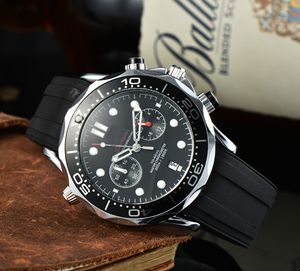 Armbanduhren für Herren, 2023, neue Herrenuhren, alle Zifferblätter, Quarzuhr, hochwertige Top-Luxusmarke, Chronographenuhr, Gummi-Uhrenarmband, Herrenmode, om