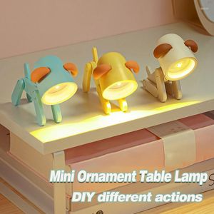 Party Decoration Folding Mini Led Table Light Creative Dog Shape Night Desktop Ornament DIY Desk Lamp For Living Room Festival Gift