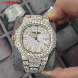 Armbandsur Luxury Custom Bling Iced Out Watches White Gold Plated Moiss Anite Diamond Watchess 5a High Quality Replication Mechanical 6CHX