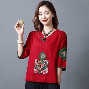 Women's T-Shirt Clothing Fashion Clothes T Shirt Tops Shirts for Cotton Linen Summer Tees Casual Ethnic Style Vetement Femme 230217