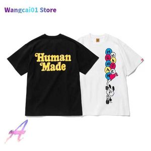 wangcai01メンズTシャツ人間メイドTシャツメンズメンズレディース特大ティーカートゥーンバットプリントショートシューブコットントップスティーハラジュク0217H23