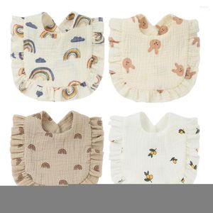 Hair Accessories 25 Colors Korean Style Baby Feeding Drool Bib Ruffle Floral Infants Saliva Towel Cotton Bibs Burp Cloths For Born Toddler