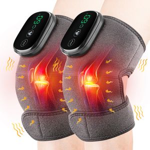 Leg Massagers Far Infrared Electric Heating Knee Brace Support for Arthritis Joint Pain Relief Vibration Shoulder Elbow Knee Heating Pads 230217