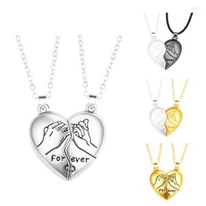 Choker Hook Love Heart Magnetic Couple Necklaces For Lovers Hand In Pendants Forever Jewelry Friendship Gifts