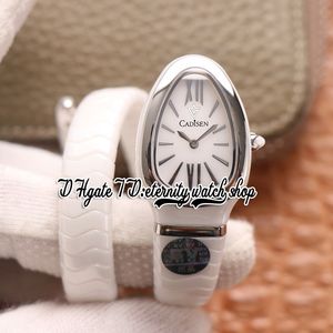 BVF bv102613 Movimento al quarzo svizzero Orologio da donna 35MM Lunetta lucidante Quadrante bianco Indicatori di bastoncini Cassa in ceramica Ceramica Bracciale a carica Super eternity Orologi da donna