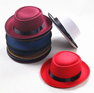 Cappello a cilindro a tesa piccola retrò Cappelli Fedora Fedora Donna Uomo Autunno Inverno Berretto piatto Berretti jazz da viaggio casual