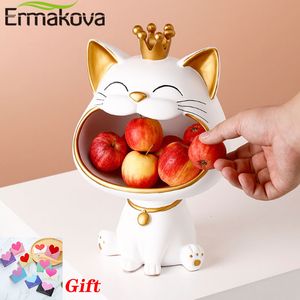 Objetos decorativos Figuras Ermakova Lucky Cat estátua escultura Decoração de tabela Miniatura Sundries Miniature Sundries