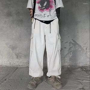 Kadın Pantolon Beyaz Kargo Kadın Yan Cep Harem Yaz Hip Hop Joggers Baggy Pantolon Egirl Alt Estetik Yüksek Bel Street Giyim