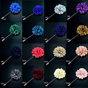 Broscher mäns lapel blomma stift krysanthemum handgjorda tyg boutonner brosch stift för bröllopsklänning corsage kostym formella tillbehör