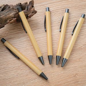 Bamboo Wood Ballpoin caneta ecologicamente correta Ballpoo de canetas de publicidade de canetas de canetas de publicidade de bola de canetas de canetas de assinatura de logotipo personalizado BH8287 TQQ