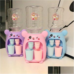 Decompression Toy Mini Water Dispenser Novelty Toys For Children Kids Gift Cute Cold/Warm Juice Milk Drinking Fountain Simation Cart Dhbyr