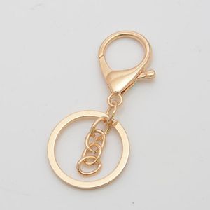 Keychains Wholesale DIY Key Chain 30mm Acessories Lobster Clasp Keyrings Holder Long Round Split Keychain Jewelry Making Pendant EH151