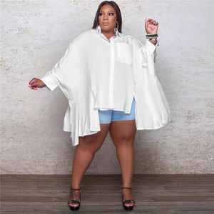 Camisa plus size blusa feminina roupas casuais tops sólidos ladras caem