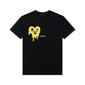 Erkek Gömlek T Gömlek Adam için Tasarımcı Gömlek Tişörtleri Kadın Tee Yaz Kadın Ekip Boyun Kısa Kollu Erkekler Giyim için Nefes Pamuk Mektup Kalp Baskı 20ss Siyah